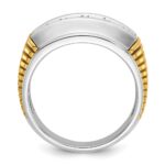 IBGoodman 14k Two-tone Men's Polished and Textured 5-Stone 1 Carat AA Quality Diamond Ring - Image 2