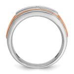 IBGoodman 14k Rose and White Gold Men's Polished Cut-Out 5-Stone Ring Mounting - Image 2