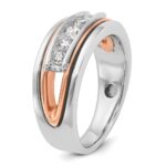 IBGoodman 14k Rose and White Gold Men's Polished Cut-Out 5-Stone 1/2 Carat AA Quality Diamond Ring - Image 8