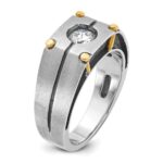 IBGoodman 14k Two-tone with Black Rhodium 1/2 carat Lab Grown Diamond VS/SI+ G+ Complete Polished and Satin Men's Ring - Image 6