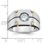 14k Two-tone IBGoodman Men's Polished and Satin Diamond Ring Mounting - Image 2