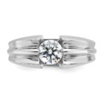 IBGoodman 14k White Gold 1 carat Lab Grown Diamond VS/SI+ G+ Complete Men's Ring - Image 4
