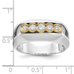 IBGoodman 14k Two-tone Men's Polished Graduated 5-Stone 1/2 Carat AA Quality Diamond Ring - Image 3
