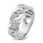14k White Gold IBGoodman Men's Link Design Diamond Ring Mounting - Image 6