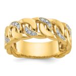 14k IBGoodman Men's Link Design 1/8 carat Diamond Complete Ring