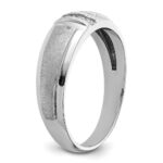 IBGoodman 14k White Gold Men's Polished and Satin 3-Stone 1/20 Carat AA Quality Diamond Ring - Image 8