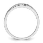 IBGoodman 14k White Gold Polished Satin and Grooved Men's Ring Mounting - Image 2