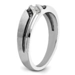IBGoodman 14k White Gold Polished Satin and Grooved Men's Ring Mounting - Image 8