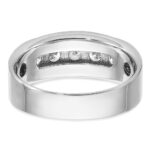 IBGoodman 14k White Gold 1 carat Lab Grown Diamond VS+ F+ Complete Polished and Brushed Five Stone Men's Band - Image 5