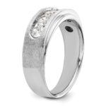 IBGoodman 14k White Gold 1 carat Lab Grown Diamond VS+ F+ Complete Polished and Brushed Five Stone Men's Band - Image 6