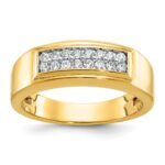 10k IBGoodman Men's Polished 2-Row 1/3 Carat A Quality Diamond Ring