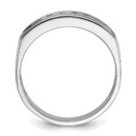 IBGoodman 14k White Gold 1/2 carat Lab Grown Diamond VS/SI+ G+ Nine Stone Complete Polished Brushed and Grooved Men's Ring - Image 2
