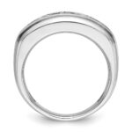 IBGoodman 14k White Gold Men's Polished and Grooved 1 3/4 Carat AA Quality Diamond Ring - Image 2