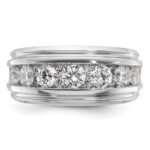 IBGoodman 14k White Gold 1 3/4 carat Lab Grown Diamond VS/SI+ G+ Five Stone Complete Men's Ring - Image 4