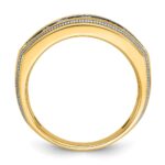 IBGoodman 14k with White Rhodium 1 1/5 carat Lab Grown Diamond VS/SI+ G+ Complete Polished and Milgrain Men's Ring - Image 2