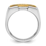 IBGoodman 14k Two-tone Men's Polished and Grooved 5-Stone 1/2 Carat AA Quality Diamond Ring - Image 2