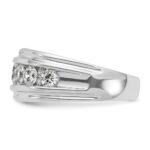 14k White Gold IBGoodman Men's Polished and Grooved Ring Mounting - Image 5