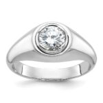 IBGoodman 14k White Gold 1 carat Lab Grown Diamond VS/SI+ G+ Round Complete Men's Ring
