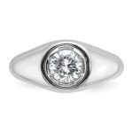 IBGoodman 14k White Gold 1 carat Lab Grown Diamond VS/SI+ G+ Round Complete Men's Ring - Image 4