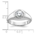 IBGoodman 14k White Gold 1 carat Lab Grown Diamond VS/SI+ G+ Round Complete Men's Ring - Image 7