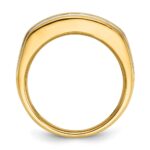 14k IBGoodman Men's Polished and Grooved 2-Row Ring Mounting - Image 3