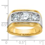IBGoodman 14k Two-tone Men's Polished and Satin 3-Stone Ring Mounting - Image 2