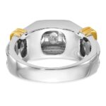 True Origin IBGoodman 14k Two-tone 1 carat Lab Grown Diamond VS+ F+ Five Stone Complete Polished and Grooved Men's Ring - Image 6