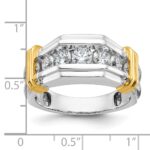 IBGoodman 14k Two-tone Five Stone Polished and Grooved Men's Ring Mounting - Image 4