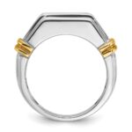 IBGoodman 14k Two-tone Men's Polished and Grooved 5-Stone Ring Mounting - Image 2