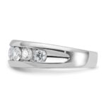 IBGoodman 14k White Gold 1 carat Lab Grown Diamond VS/SI+ G+ Seven Stone Complete Polished Men's Ring - Image 3