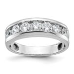 IBGoodman 14k White Gold 1 carat Lab Grown Diamond VS/SI+ G+ Seven Stone Complete Polished Men's Ring