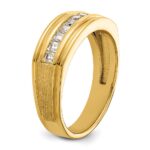 IBGoodman 14k Men's Polished and Satin Square 10-Stone 1/2 Carat AA Quality Diamond Ring - Image 8
