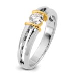 IBGoodman 14k Two-Tone 1/2 carat Lab Grown Diamond VS/SI+ G+ Complete Men's Wedding Band - Image 6