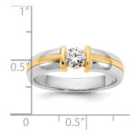 IBGoodman 14k Two-Tone 1/2 carat Lab Grown Diamond VS/SI+ G+ Complete Men's Wedding Band - Image 7