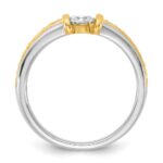 IBGoodman 14k Two-Tone 1/2 carat Lab Grown Diamond VS/SI+ G+ Complete Ladies Wedding Band - Image 2