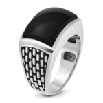 14k White Gold IBGoodman Men's Polished & Textured Ring Mounting - Image 8