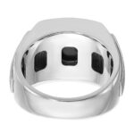 IBGoodman 14k White Gold Men's Polished and Satin Onyx and 1/10 Carat AA Quality Diamond Ring - Image 7