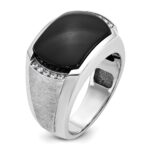 IBGoodman 14k White Gold Men's Polished and Satin Onyx and 1/10 Carat AA Quality Diamond Ring - Image 8