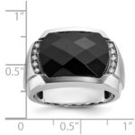 IBGoodman 14k White Gold Men's Polished and Satin Gemstone Ring Mounting - Image 3