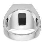 14k White Gold with Black Rhodium IBGoodman Men's Onyx Complete Ring - Image 7