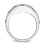 14k White Gold with Black Rhodium IBGoodman Men's Onyx and Diamond Complete Ring - Image 2