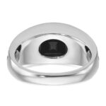 14k White Gold with Black Rhodium IBGoodman Men's Onyx and Diamond Complete Ring - Image 7