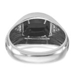 14k White Gold IBGoodman Men's Satin Onyx and Diamond Complete Ring - Image 7