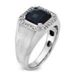 14k White Gold IBGoodman Men's Onyx and 1/8 carat Diamond Complete Ring - Image 8