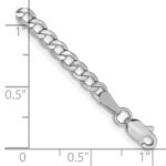 14K White Gold 3.35mm Semi-Solid Curb with Lobster Clasp Anklet - Image 3