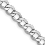 14K White Gold 5.25mm Semi-Solid Curb with Lobster Clasp Chain