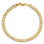 14K 4.3mm Semi-Solid Curb with Lobster Clasp Anklet - Image 4