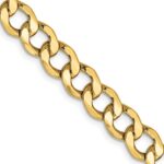 14K 7mm Semi-Solid Curb with Lobster Clasp Chain