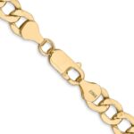 14K 7mm Semi-Solid Curb with Lobster Clasp Chain - Image 3