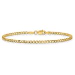 14K 2.5mm Semi-Solid Curb with Lobster Clasp Anklet - Image 4